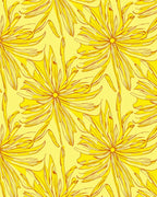 Bright Yellow floral Outline Design Rug