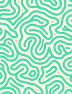Mint Green Abstract Swirl Pattern Rug