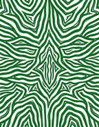 Green Bold Abstract Zebra Stripe Design Rug