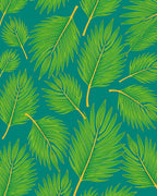 Tropical Green Leaf Pattern Rug
