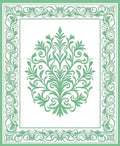 Green Floral Scrollwork Vintage Pattern Rug