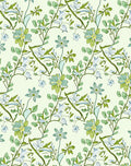 Vineyard Floral Patterned Light Green Rug