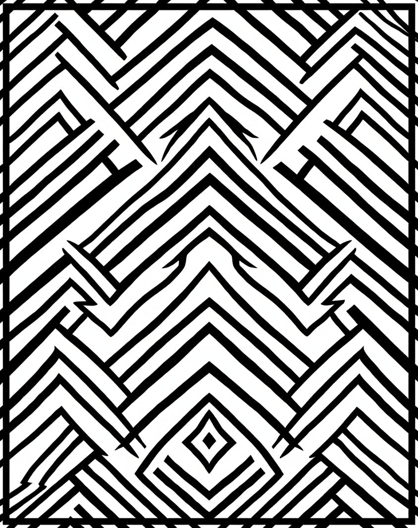 Bold Geometric Stripe Abstract Design Rug