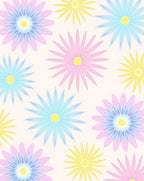 Pastel Daisy Pattern Rug