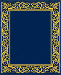 Elegant Gold Scroll Border Rug