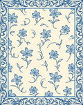Floral Vine Border Classic Pattern Rug