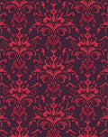 Deep Red Floral Damask Pattern Rug