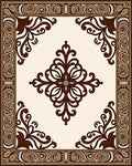 Elegant Scrollwork with Central Floral Motif Rug