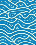 Oceanic Blue Swirl Abstract Rug