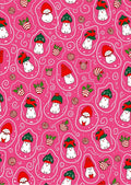 Whimsical Red Mushroom Characters Pink Background Rug