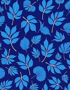 Nature Blue Leaf Pattern Design Rug