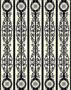 Vintage Black Floral Stripe Pattern Rug