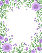 Purple Floral Vines Contemporary Design Rug