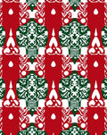 Red Green Ornate Geometric Pattern Rug