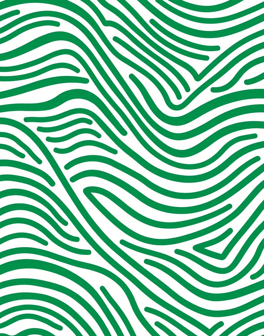 Green Wavy Stripe Abstract Pattern Rug