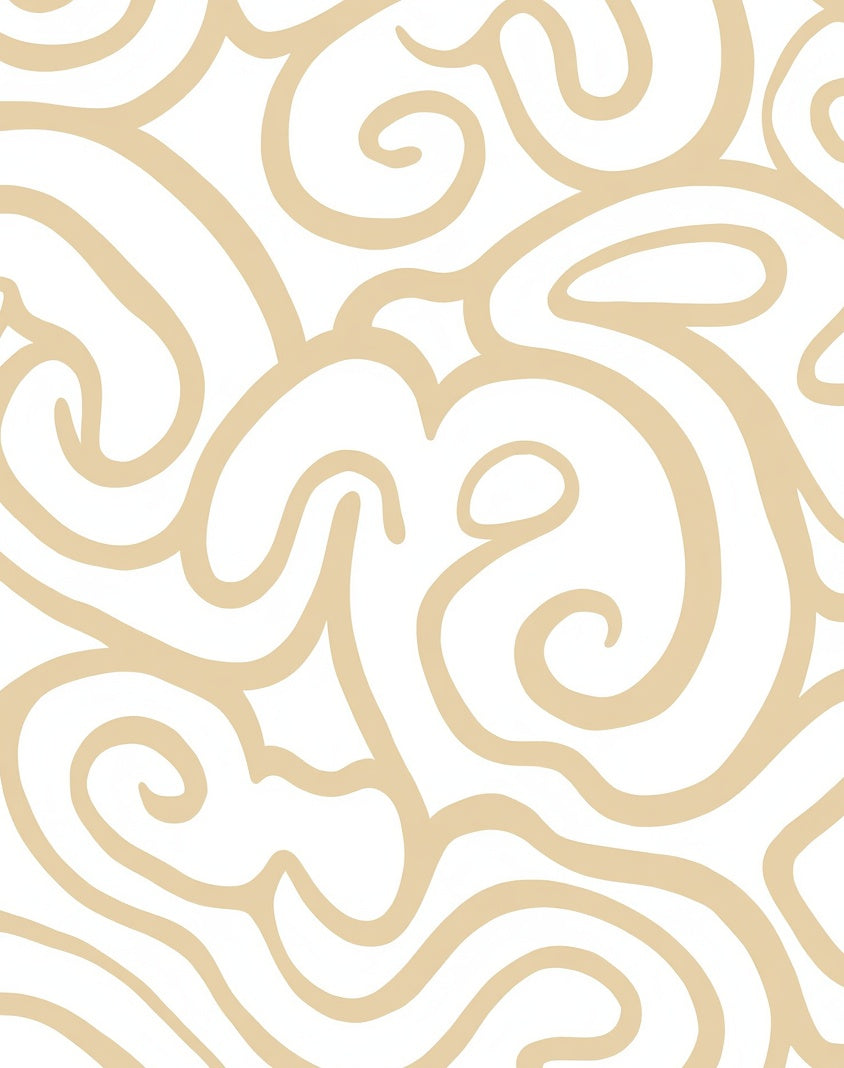 Abstract Swirl Pattern Beige Rug