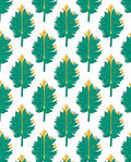Emerald Gold Leaf Pattern Rug