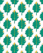 Emerald Gold Leaf Pattern Rug