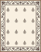 Classic Floral Scrollwork with Medallion Pattern Rug