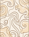 Cream, Brown Swirl Abstract Pattern Rug