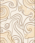 Cream, Brown Swirl Abstract Pattern Rug