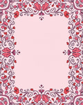 Elegant Pink Floral Vine Pattern Rug