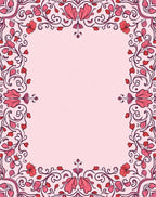 Elegant Pink Floral Vine Pattern Rug
