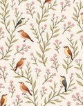Whimsical Birds And Blossoms Pattern Rug