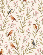 Whimsical Birds And Blossoms Pattern Rug