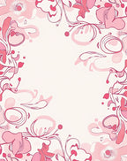 Pink Floral Swirl Elegant Design Rug