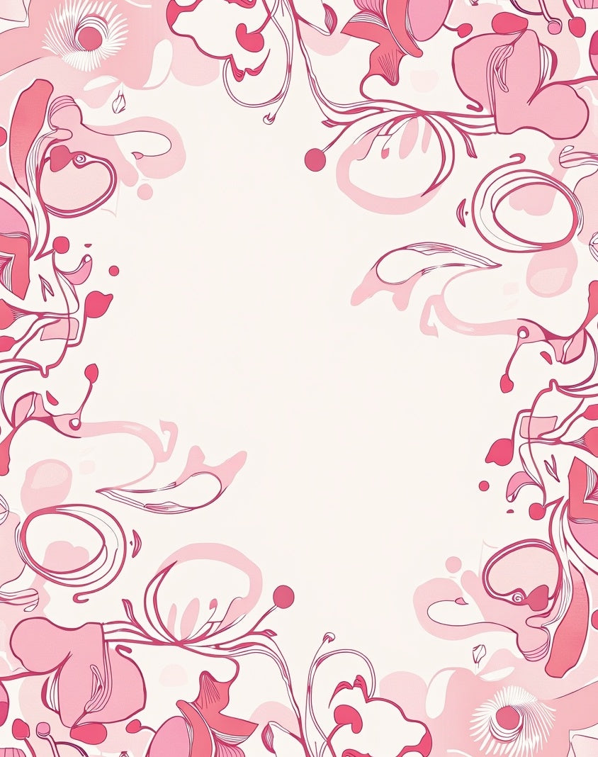 Pink Floral Swirl Elegant Design Rug