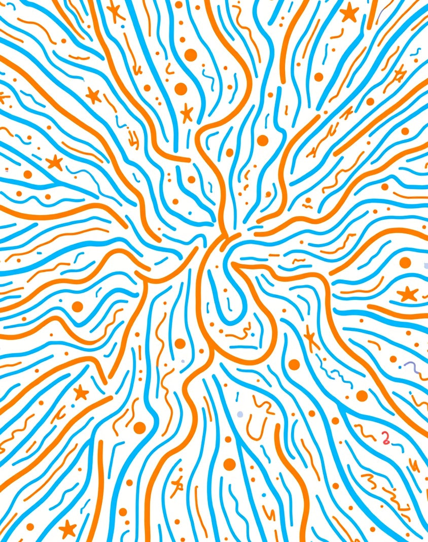 Bright Wavy Lines Abstract Pattern Rug