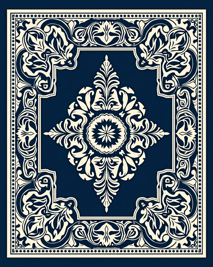 Classic Floral Acanthus Leaf Design Rug