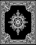 Ornate Black White Floral Mandala Rug