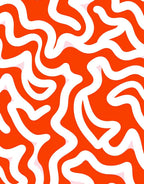 Bold Orange White Swirl Pattern Rug