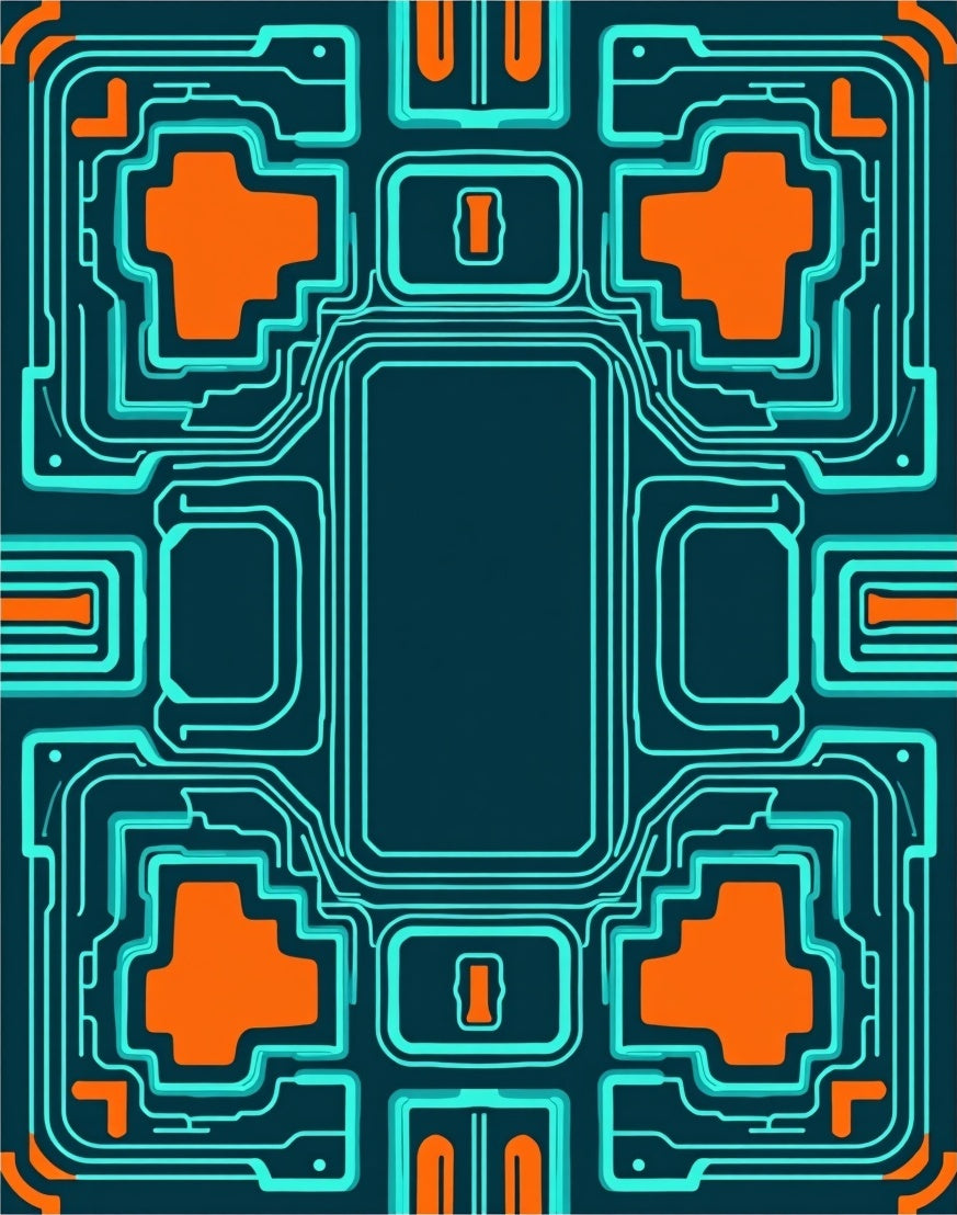 Circuit Board Pattern Design 3 Colors Rug