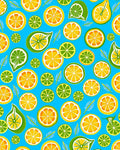 Citrus Slice Pattern With Fern Accents Rug