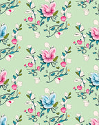 Pastel Floral Branch Pattern Rug