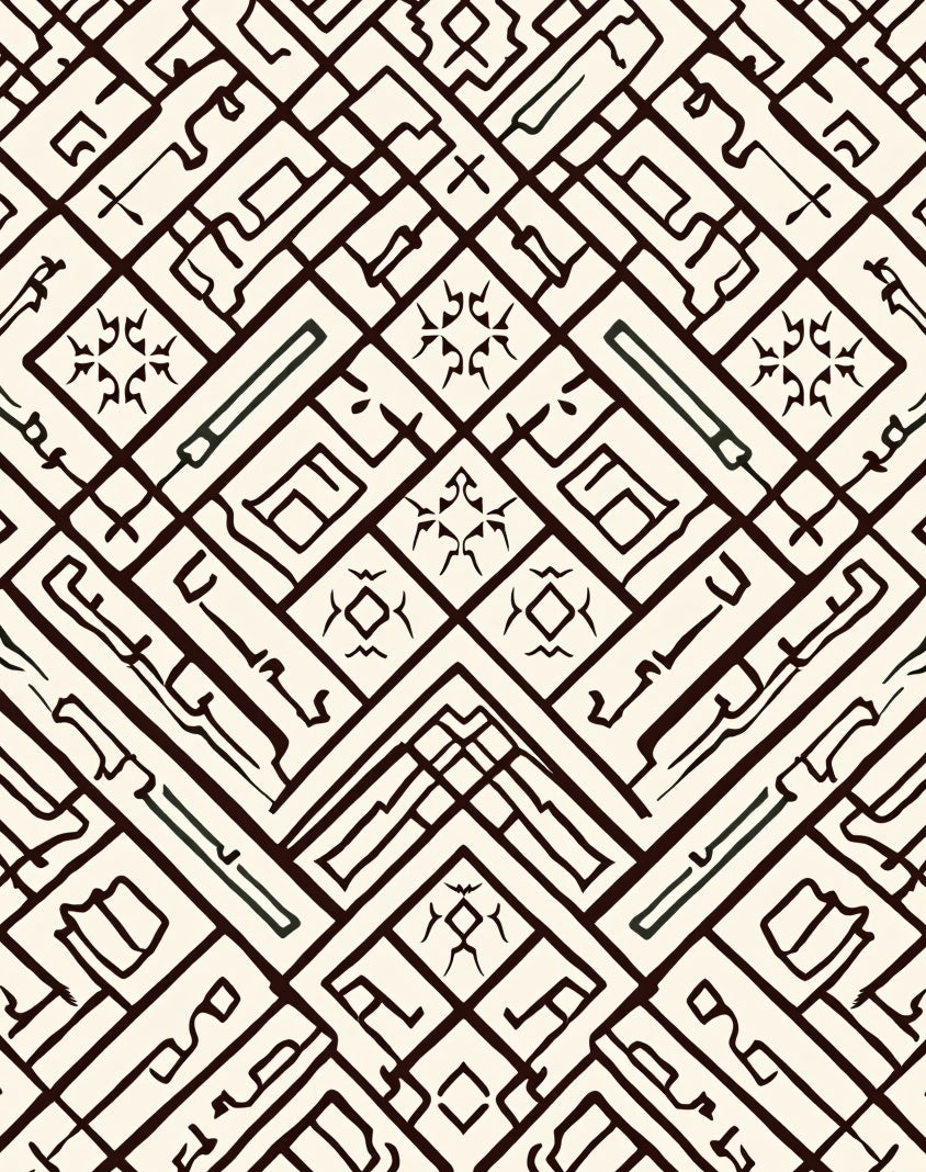 Abstract Geometric Line Art Pattern Rug