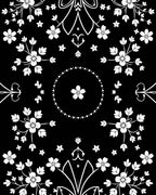 Elegant Floral Wreath Repeating Pattern Rug