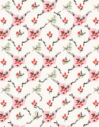Retro Floral Lattice Pattern Rug