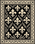 Classic Fleur de Lis Laurel Wreath Pattern Rug