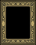 Art Nouveau Golden Floral Border Rug