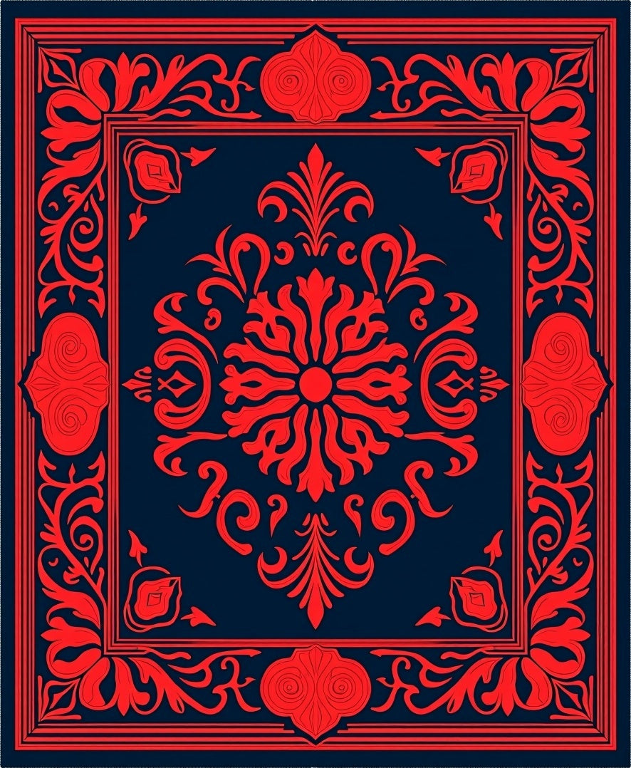Classic Floral Bordered Medallion Rug