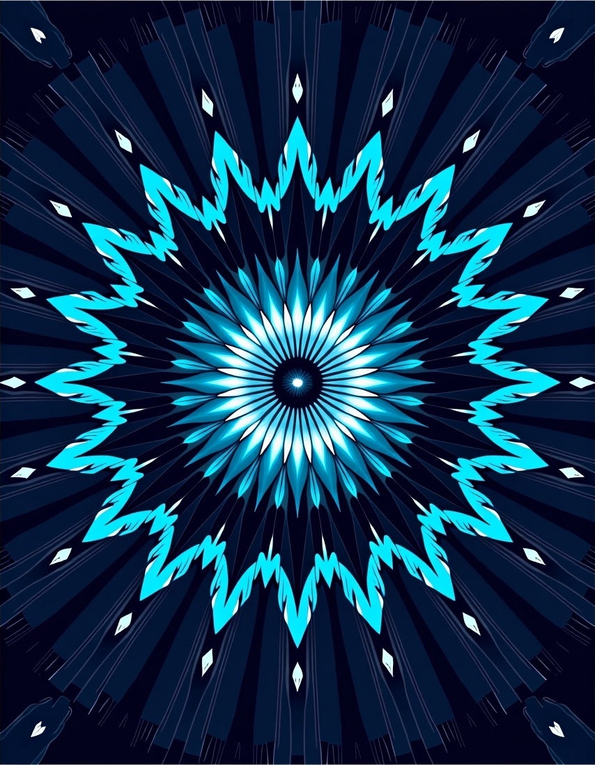 Radiant Sunburst Geometric Pattern Rug