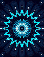 Radiant Sunburst Geometric Pattern Rug