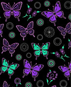 Pretty Purple Teal Butterfly Pattern Rug