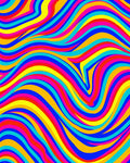 Vibrant Wavy Swirl Abstract Pattern Rug