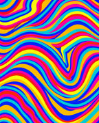 Vibrant Wavy Swirl Abstract Pattern Rug