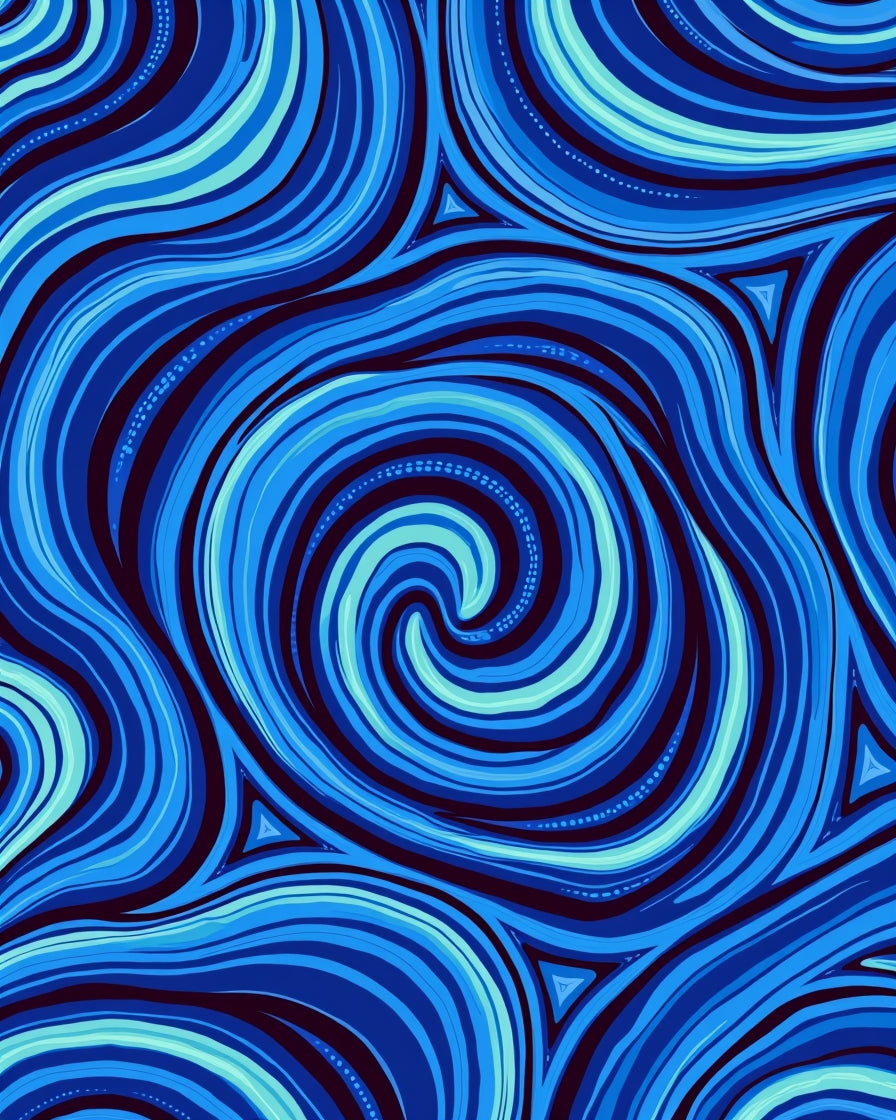 Abstract Swirl Wave Pattern Design Rug